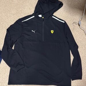 Ferrari Puma Black Hoodie with Yellow Ferrari Emblem